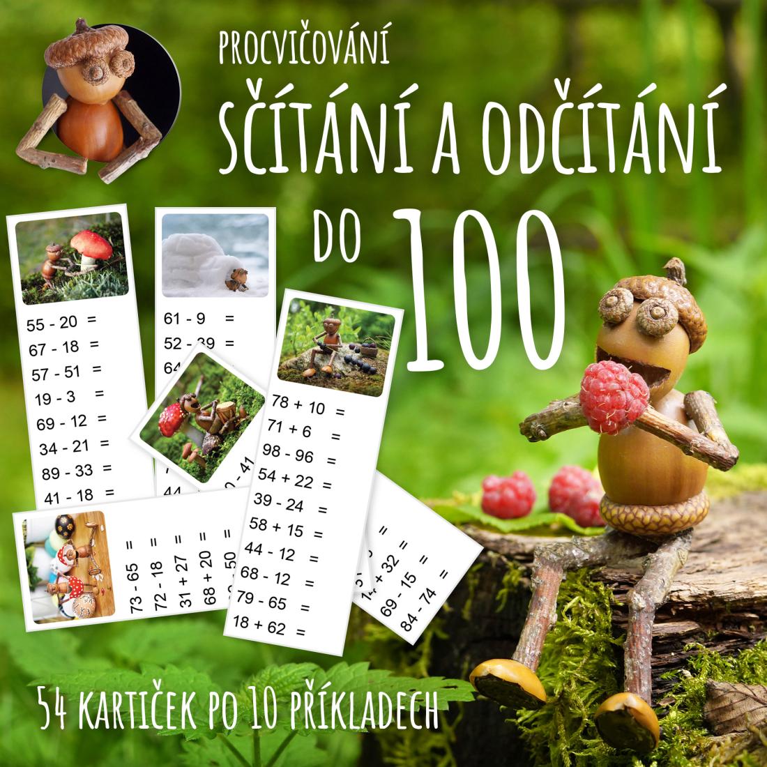 Procvičování sčítání a odčítání do 100 s dubánky