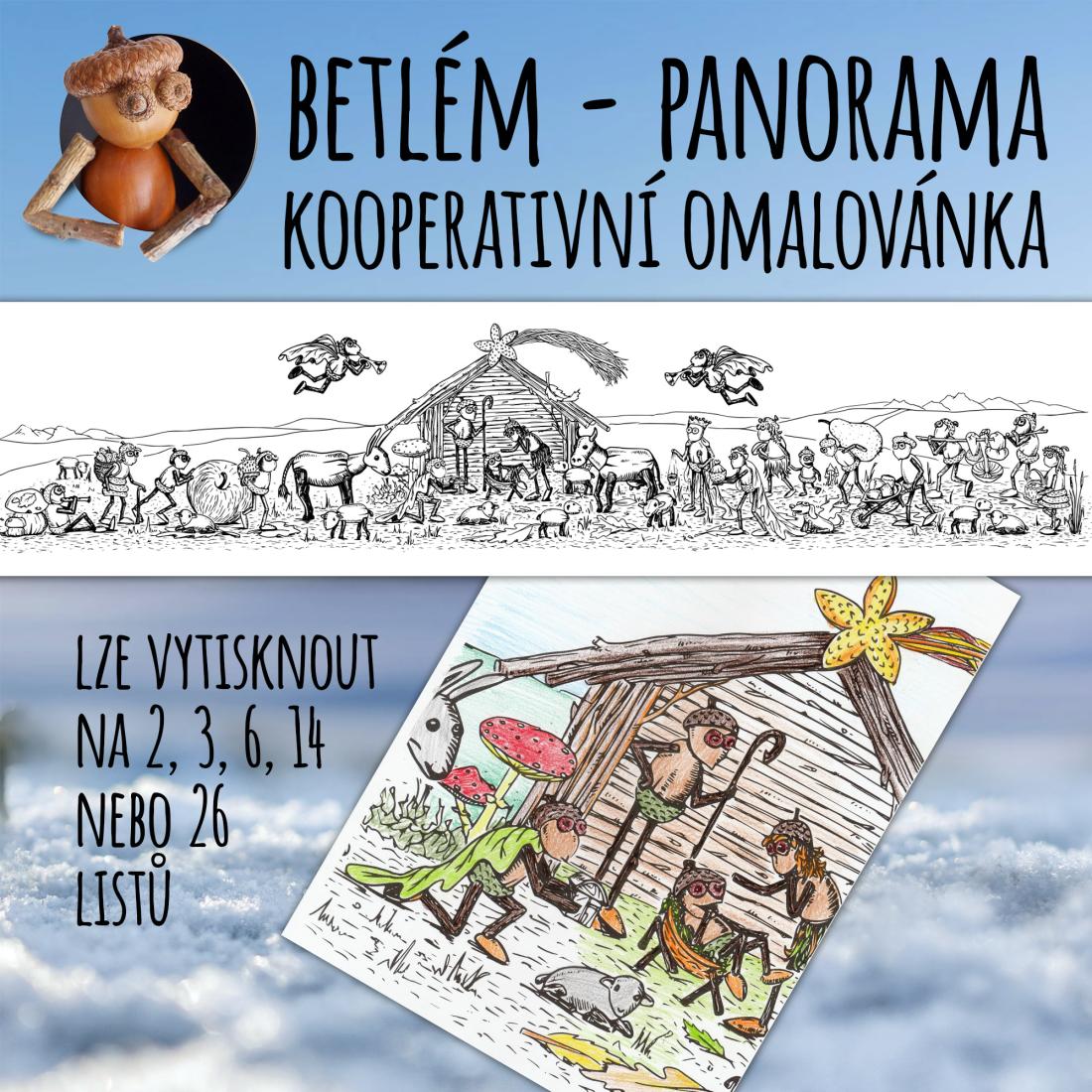 Betlém - velká kooperativní omalovánka - panorama