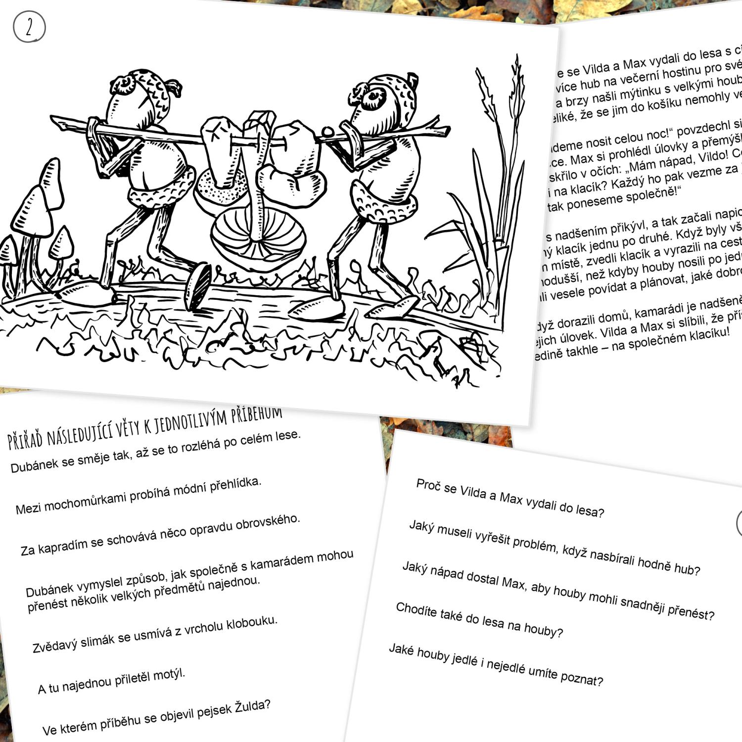 Podzimní omalovánky s pracovními listy na porozumění čtenému textu – obrázek 2