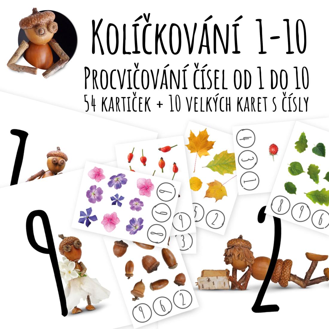 Kolíčkování - Procvičování čísel od 1 do 10