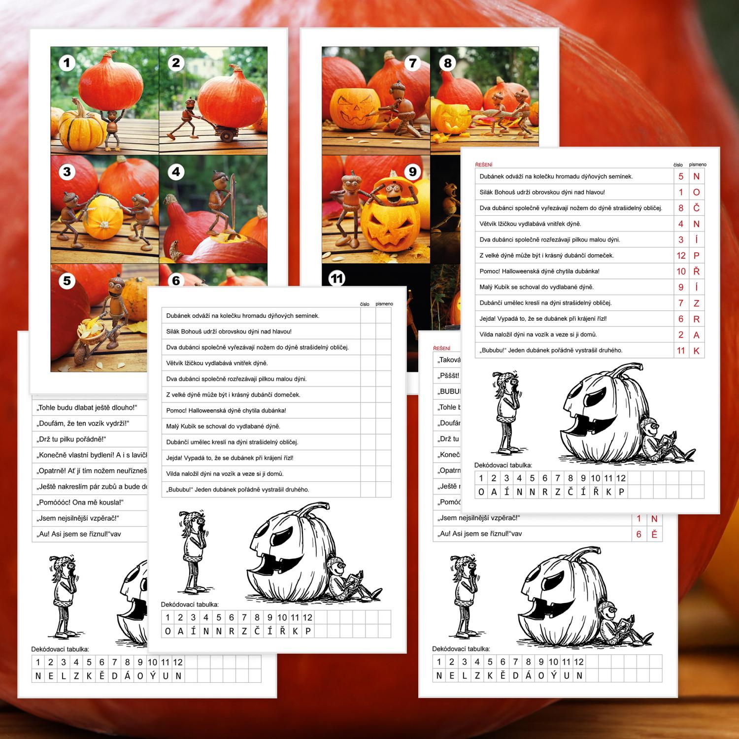 Halloweenská běhačka s porozuměním textu – Dubánci a dýně – obrázek 2