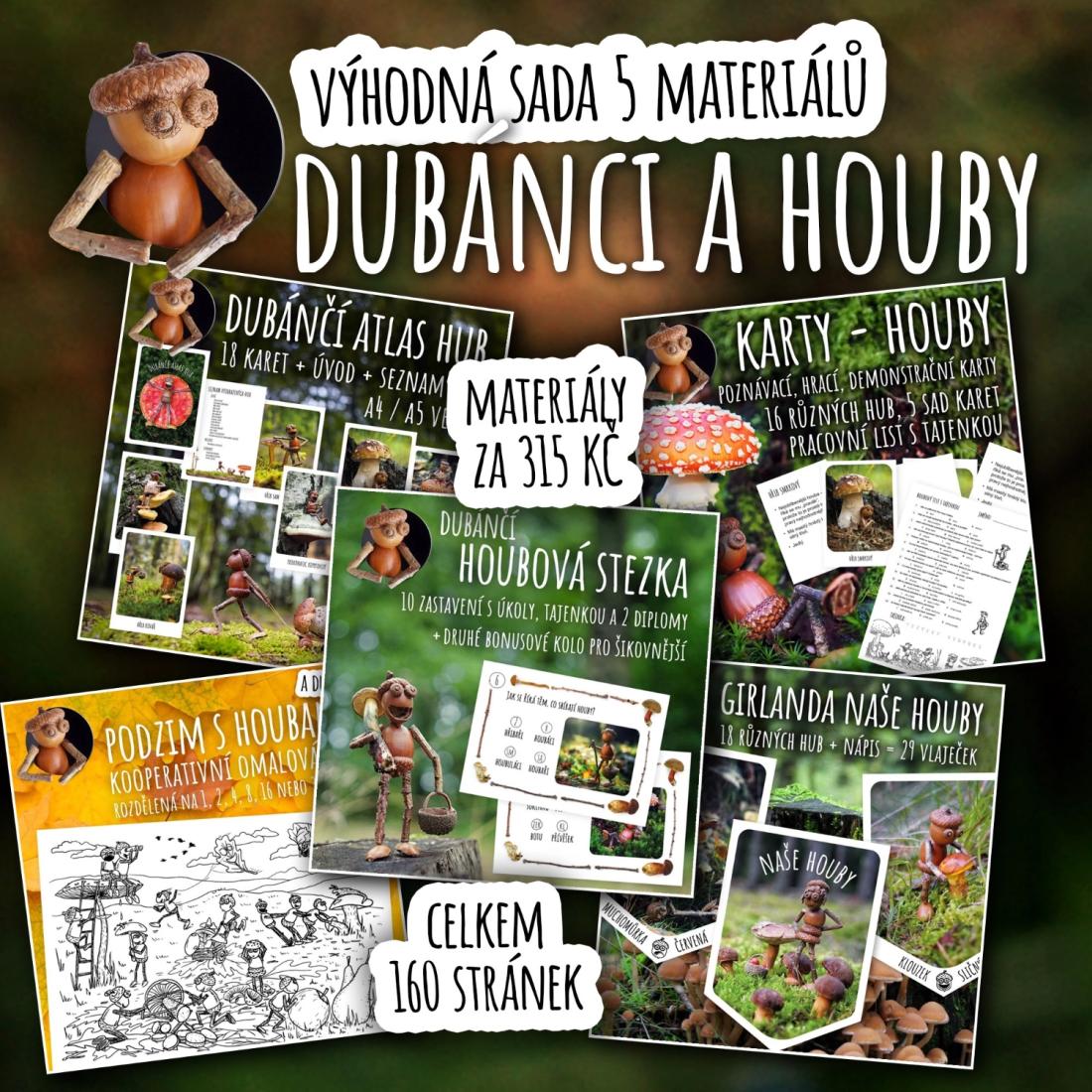 Dubánci a houby - výhodná podzimní sada 5 materiálů o houbách