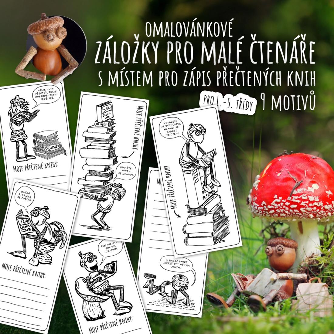 Omalovánkové záložky pro malé čtenáře