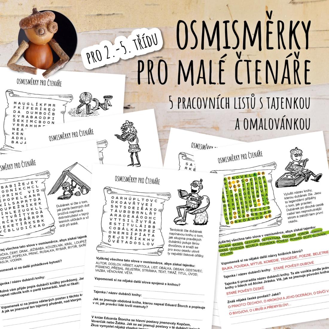 Hravé dubánčí osmisměrky pro malé čtenáře