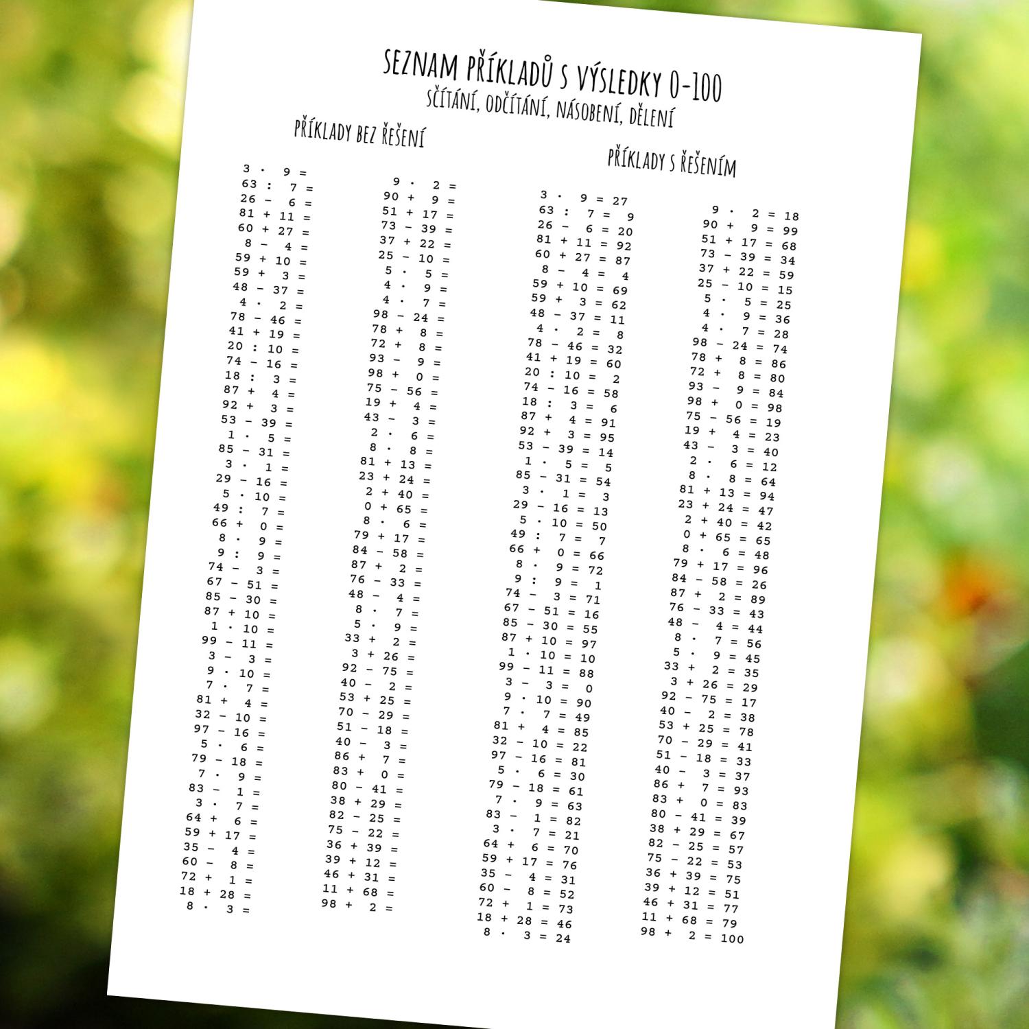 Matematické BINGO - počítání do 100 – obrázek 3