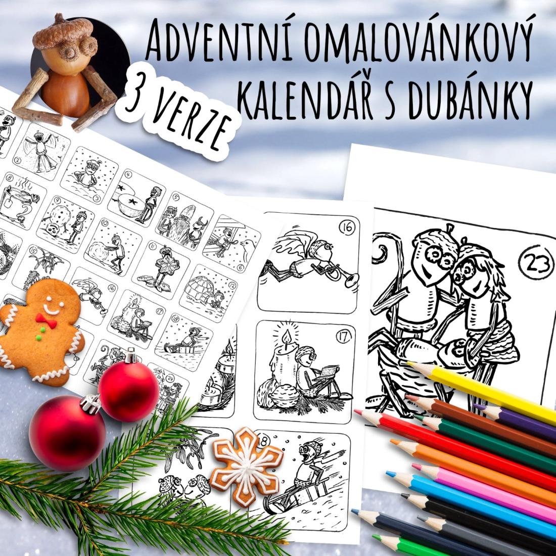 Adventní omalovánkový kalendář s dubánky