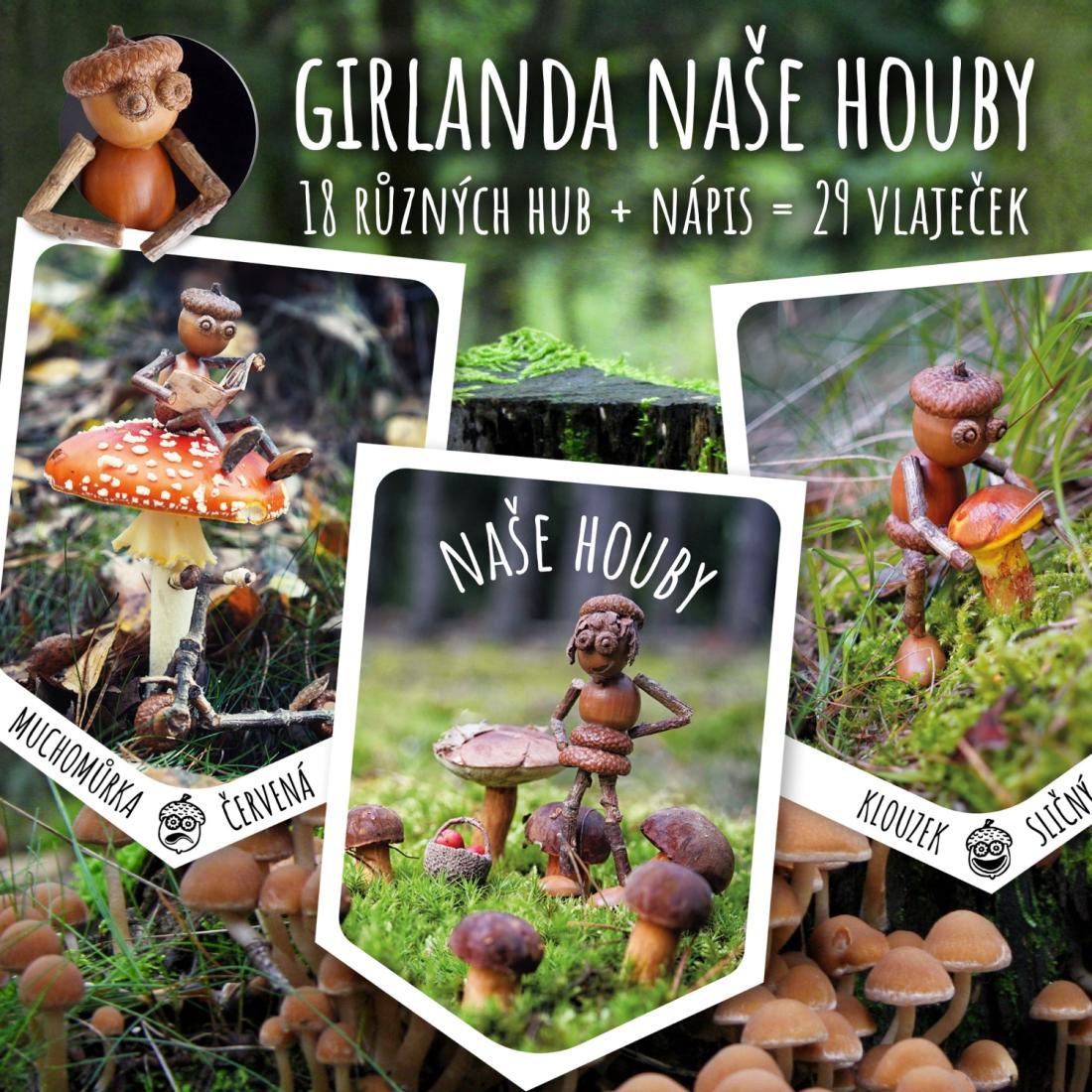 Naše houby - girlanda