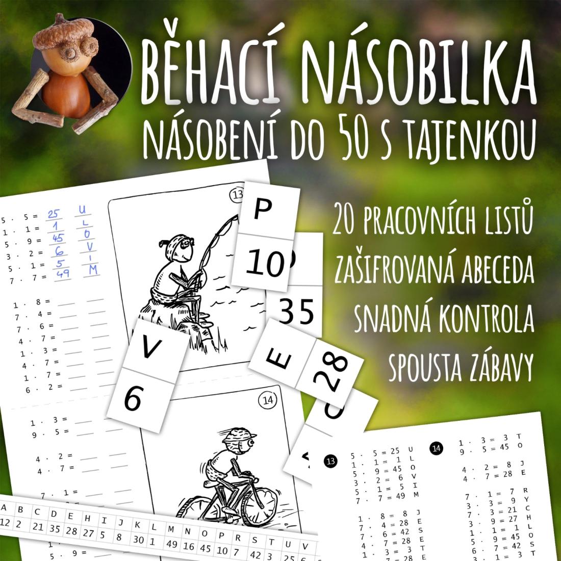 Běhací násobilka do 50 s tajenkou