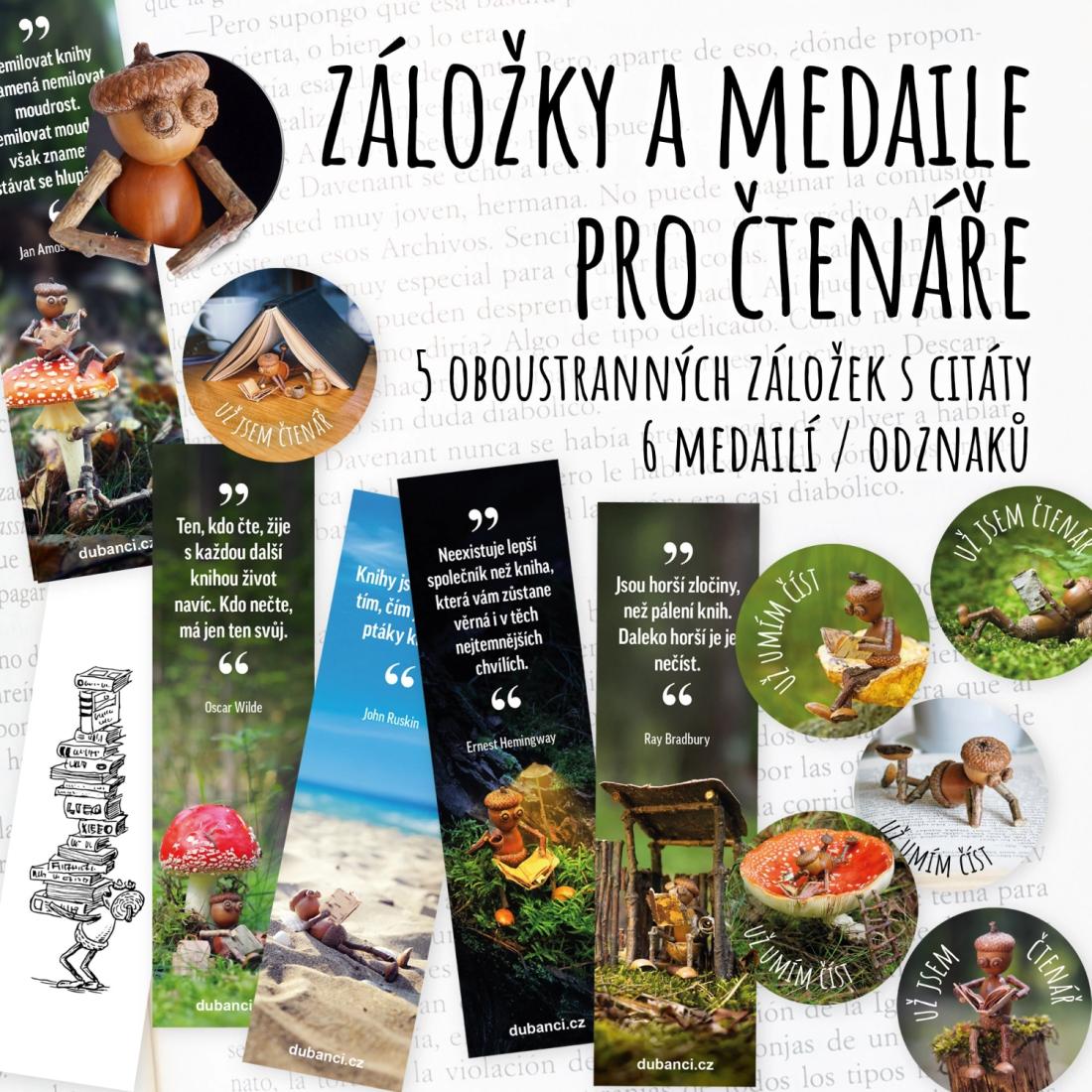 Záložky a medaile pro čtenáře