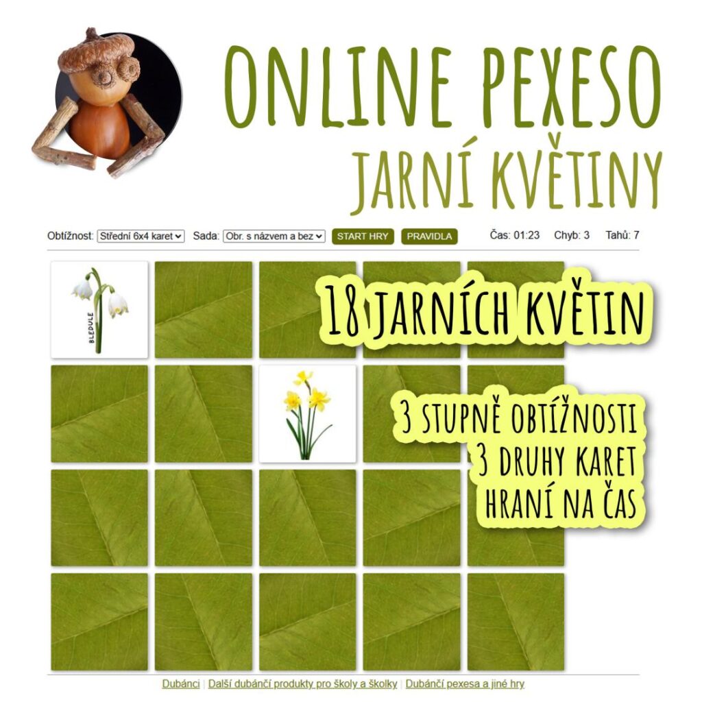 Jarní květiny - online pexeso