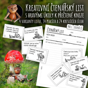 Kreativní čtenářský list s hravými úkoly k přečtené knize