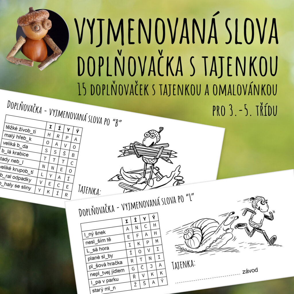 Doplňovačka s tajenkou - vyjmenovaná slova