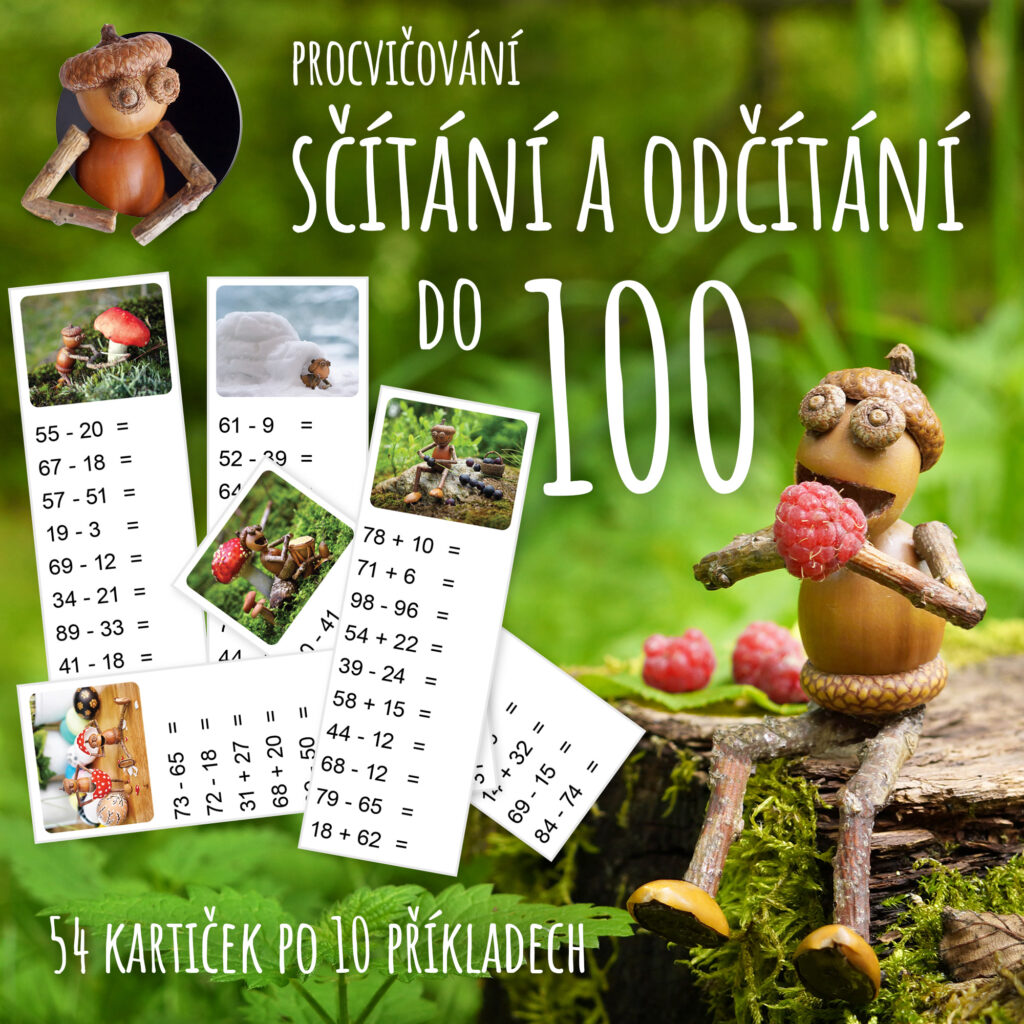 Procvičování sčítání a odčítání do 100 s dubánky